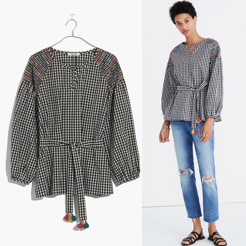 🌈 HOST PICK 🌈 Madewell smocked gingham top